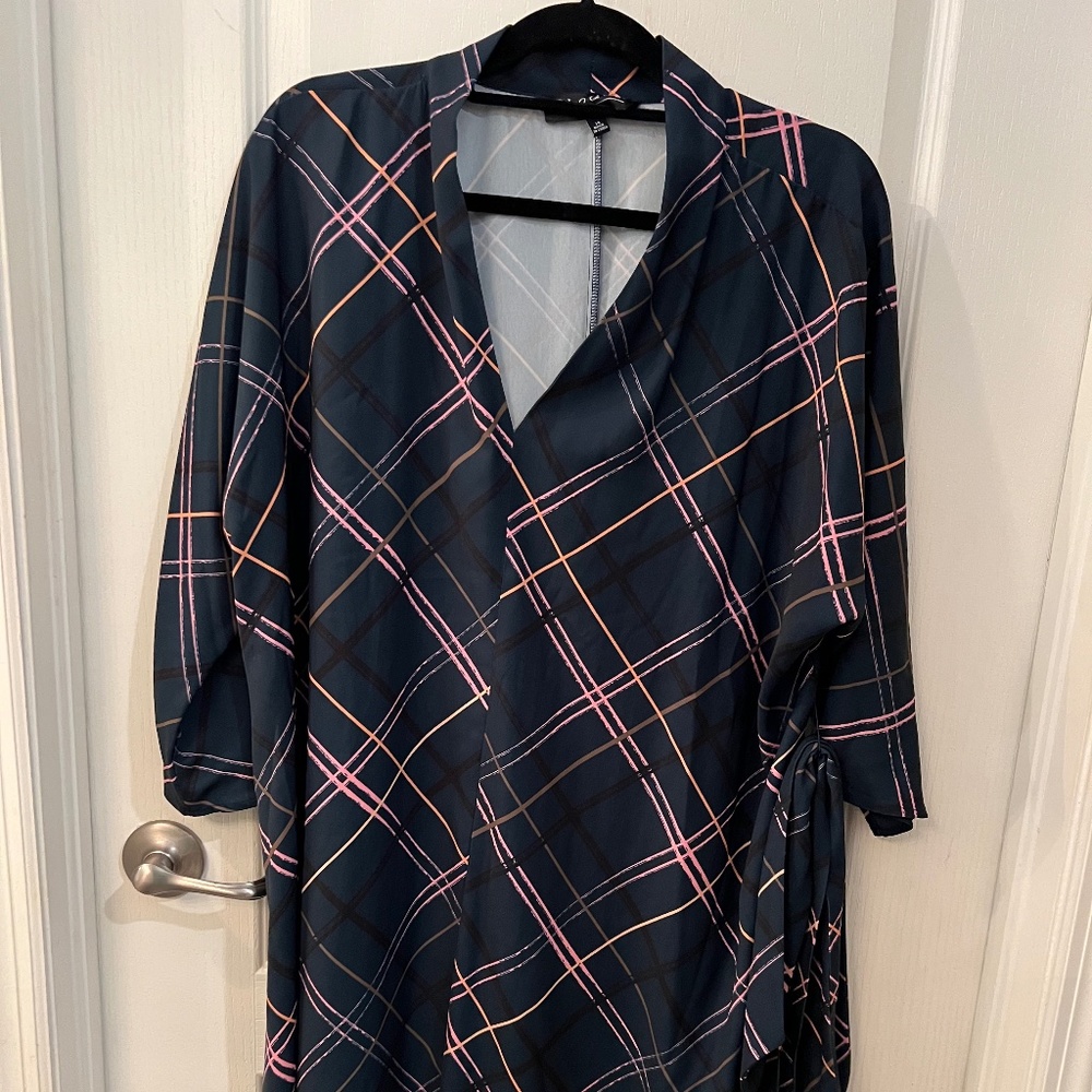 ELOQUII Green Plaid Dress